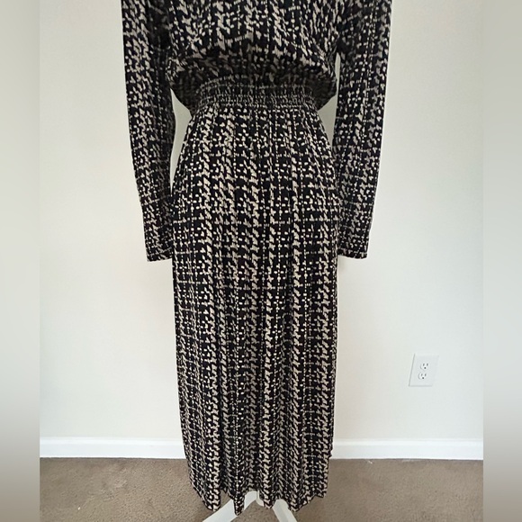 Vintage 80s Cynthia Howie Black White Midi Power Shoulder Dress Size:6 - Picture 6 of 13